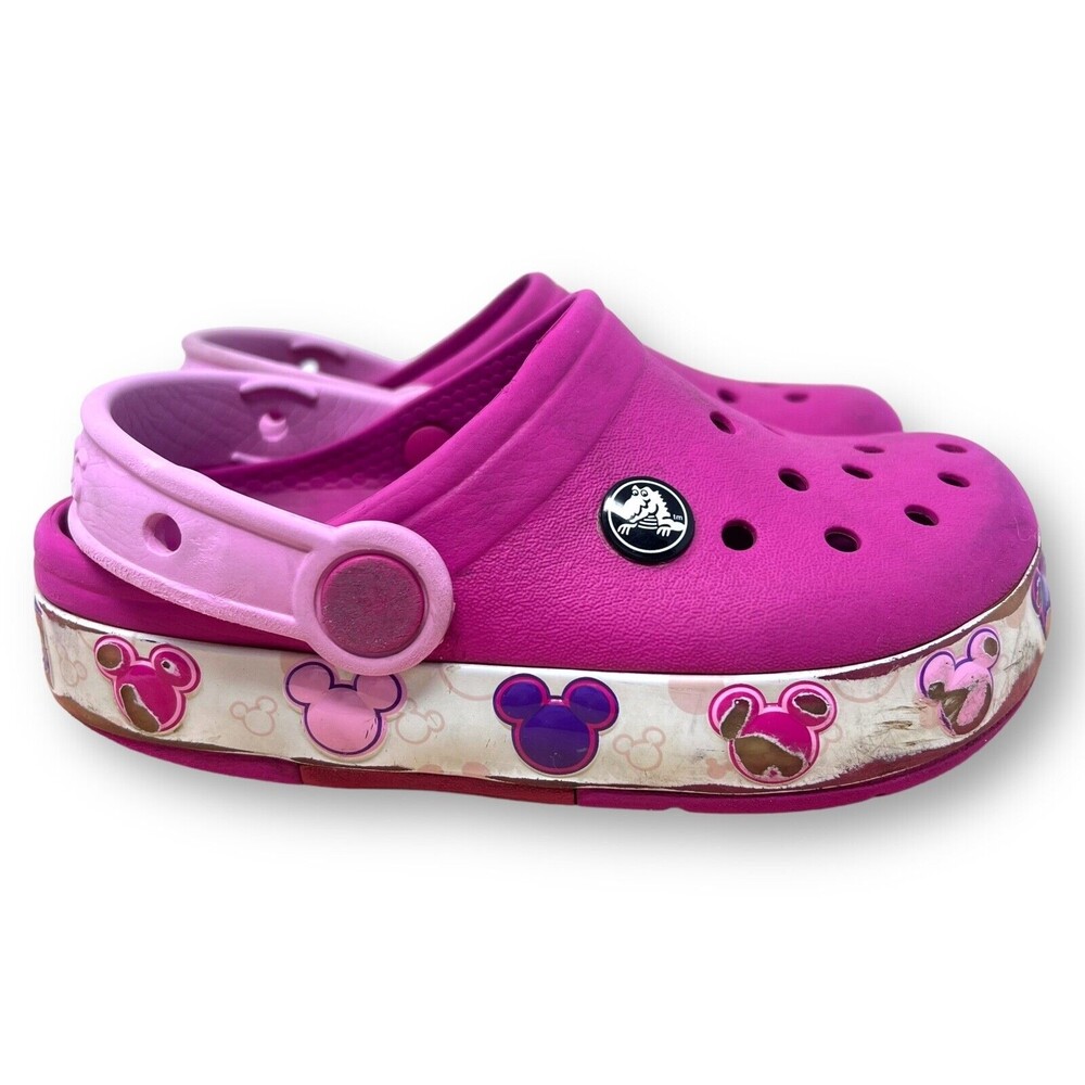 Crocs Disney Minnie Mouse Crocband Clog Kids Size 11 Pink (No Light Up)